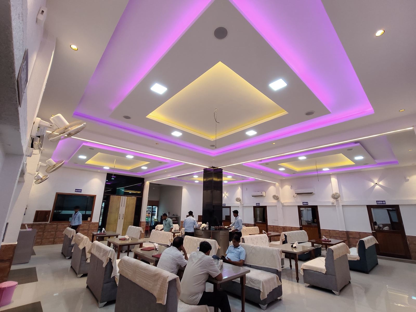Banquet hall with mood lighting